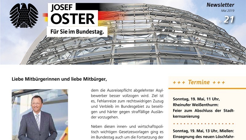 Oster Josef Newsletter 2019 05 web